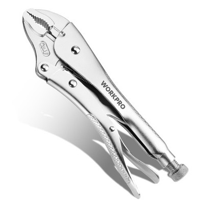WORKPRO 10-inch Curved Jaw Locking Pliers, Chromium-Vanadium Steel Vice Grips Wi