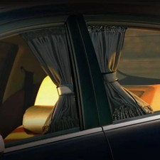 2pcs Universal Car Side Window Curtains Foldable Uv Protection Sunshade - New