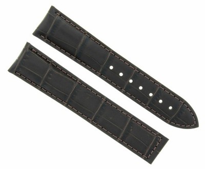 Leather Watch Band Strap Clasp For 22mm Omega Seamaster Planet Ocean Dark Brown