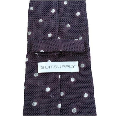Suitsupply Silk Woven Burgundy Tie Made in Italy Mens W 2.7 
