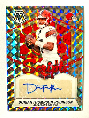 2024 Panini Mosaic Dorian Thompson-Robinson AUTO SILVER Prizm Scripts Browns!