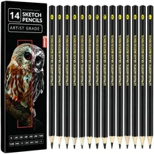 Drawing Pencils Set of 14 B to 12B Sketching