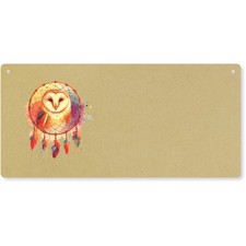 'Barn Owl Dreamcatcher' Large Wooden Wall Plaque / Door Sign (DP00062840)
