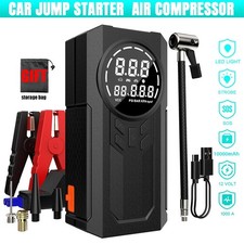 10000mAh Car Jump Starter 150PSI With Air Compressor Pack Booster 12V Power Bank