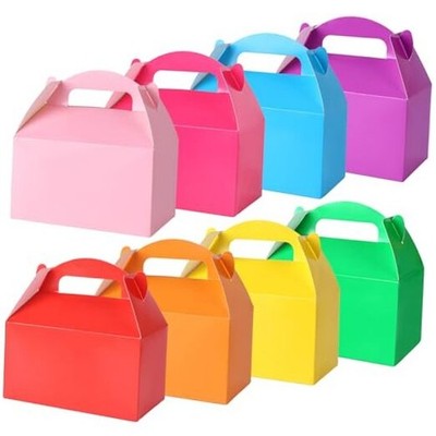 16PCS Gable Treat Boxes Goodie Bags, 6x3.5x3.5inch Colorful Paper Mixed-color