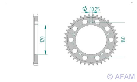 Kettenrad Alu 45-ZäHne 525-Teilung FüR Suzuki GSX-R 600 XU2 Anniversary Bj. 2005-image
