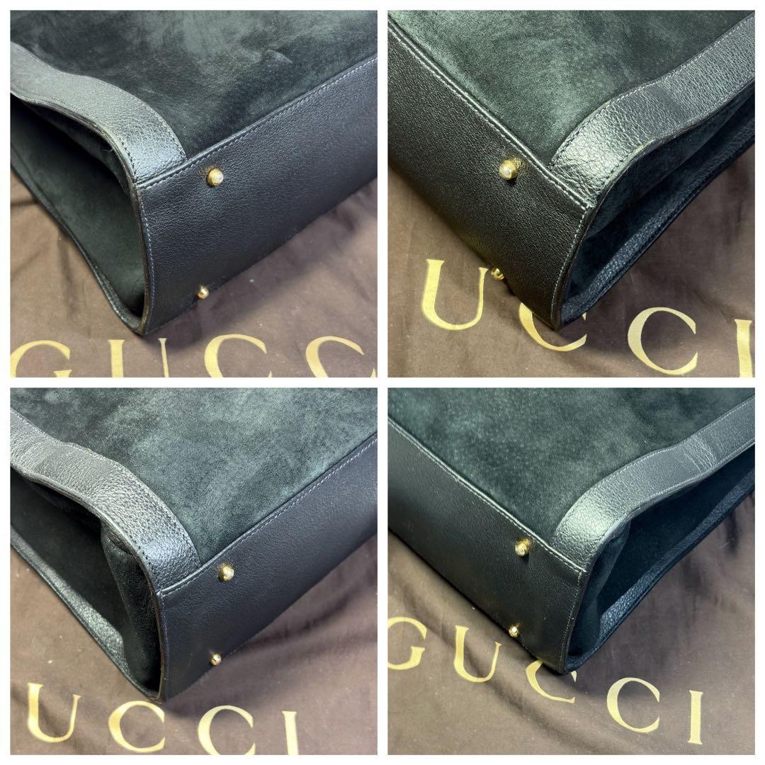 GUCCI Diana Bamboo Tote Hand Bag Magnetic Leather Suede Black Vinatge From Japan thumbnail 8