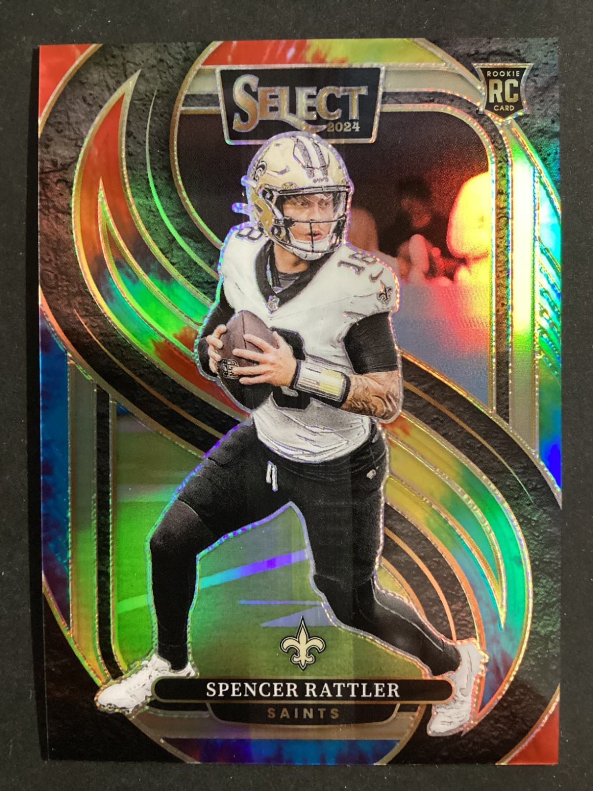 2024 Panini Select Spencer Rattler RC Tie Dye /25 Premier Level Saints