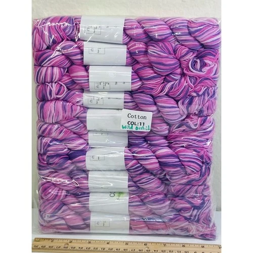 10 NEW (~500g total, ~50g ea.) 100% Cotton Variegated Hanks in Wild Orchid image 3