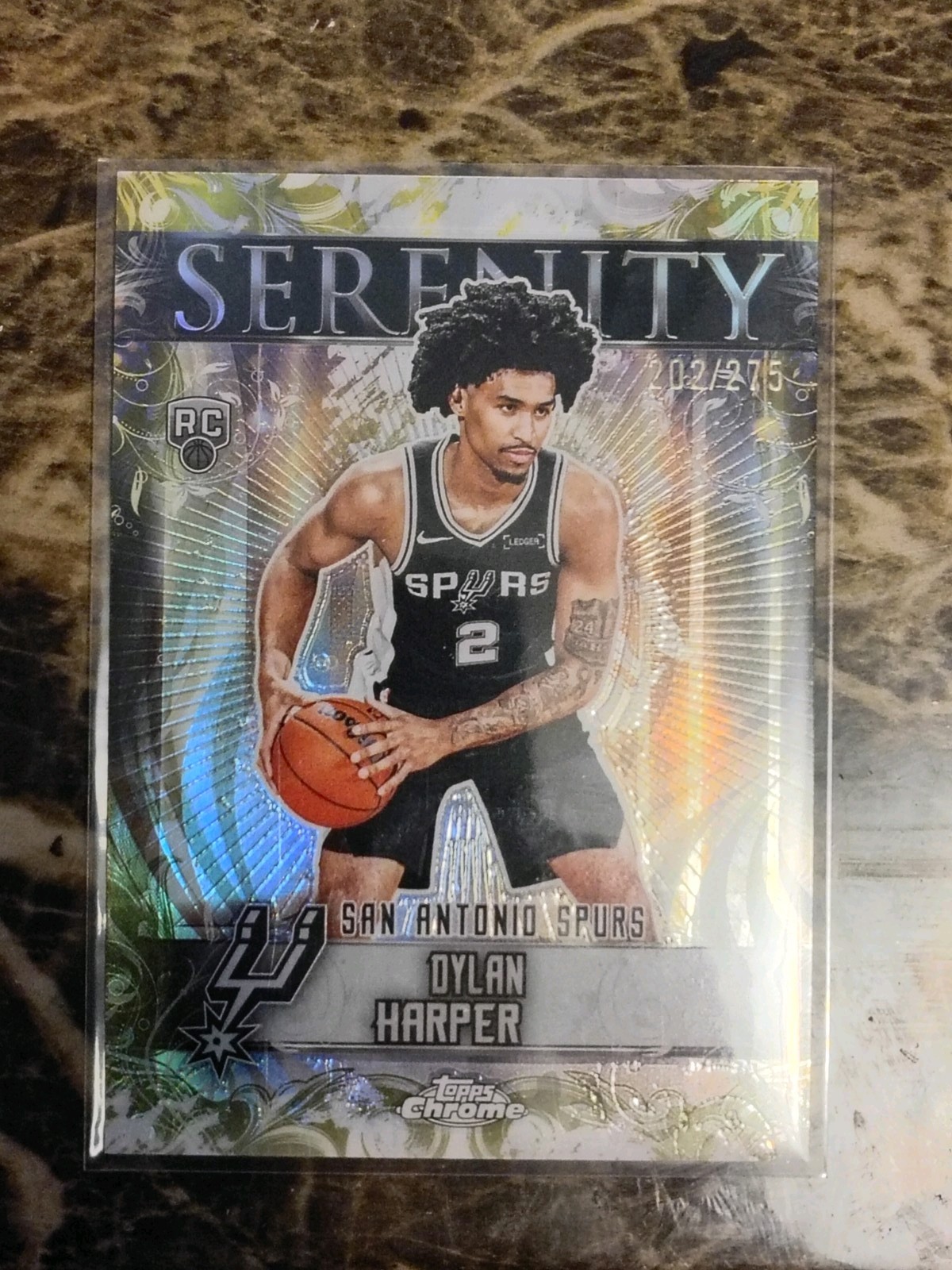 2025-26 Topps Chrome Dylan Harper Serenity Yellow Refractor /275 Rookie RC