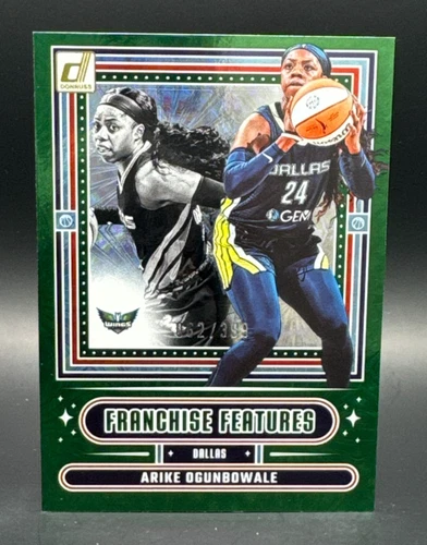 2025 Donruss WNBA Arike Ogunbowale Franchise Features Green Fireworks /399 #3