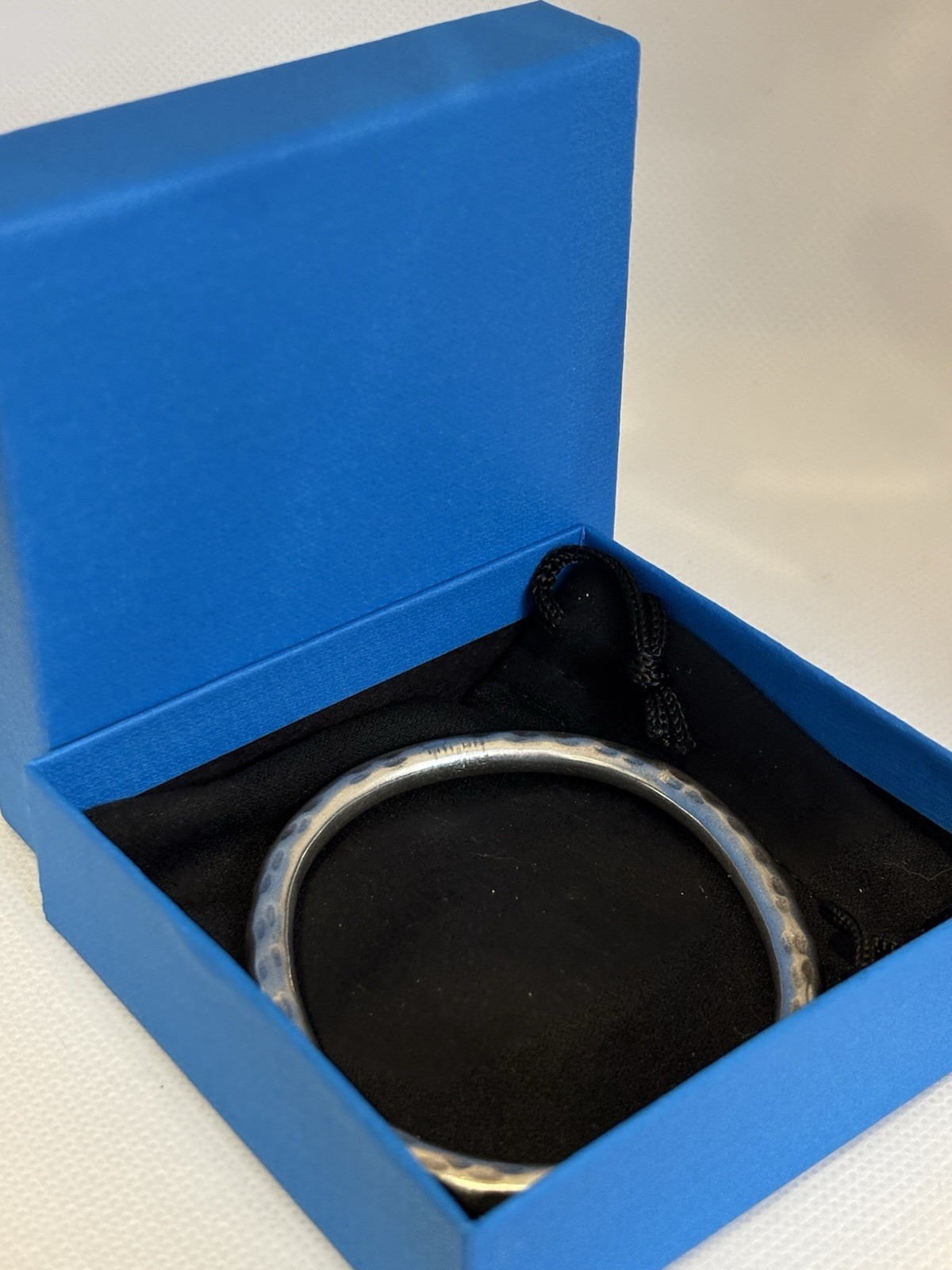 Hammered sterling silver 925 solid oval bangle br… - image 10