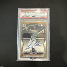 2023 Bowman Chrome Draft Max Clark 1st Gold Shimmer Refractor Auto /50 PSA 10