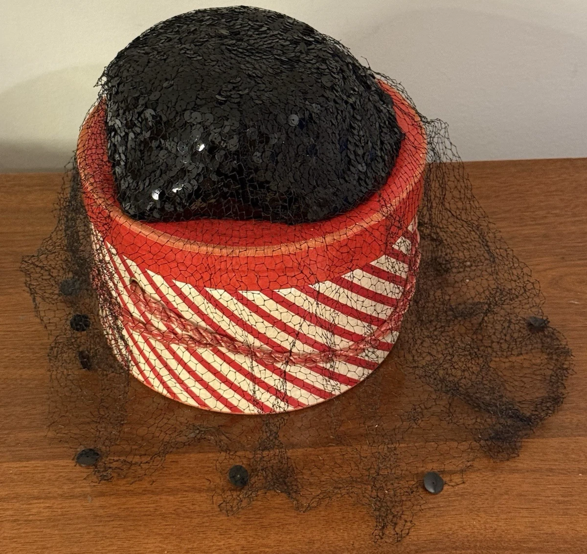 1950’s 50s Vintage Elegant Brown Wool Felt Sequin Sequined Soutache Women\'s Hat Sequin 1950s Vintage Hats for Women for sale | eBay main image 4