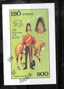 ISO SWEDEN 1974 GUARD CTO USED XF IMPERF MINI-SHEET TOPICAL PICTORIAL STAMP