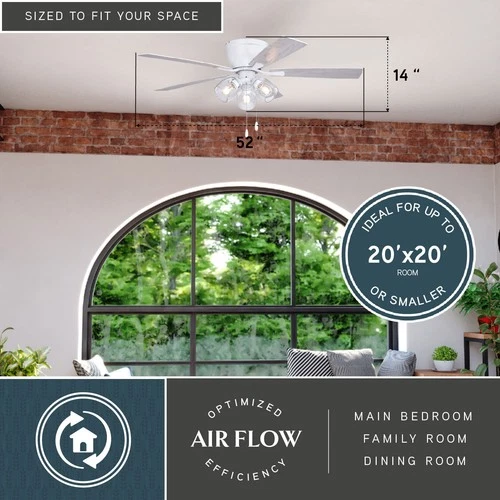 Vaxcel Lighting F0116 Brayton 52" 5 Blade 3 Light Indoor Ceiling - White - Picture 12 of 12