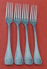4 Home Beautiful MIS3 Stainless DINNER FORKS 7 3/4" Japan Beaded Edge Mikasa