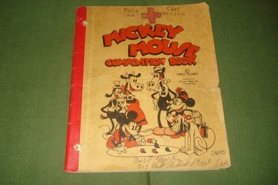 VINTAGE 1933 MIKCKEY MOUSE COMPOSITION NOTEBOOK RARE, WALT DISNEY