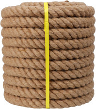 Twisted Manila Rope Jute Rope 1 Inch x 100 Feet Natural Thick Hemp Rope for Cr