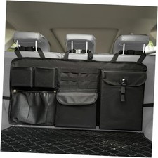Car Trunk Organizer with Multiple Storage Compartments, Mesh Pockets, Black
