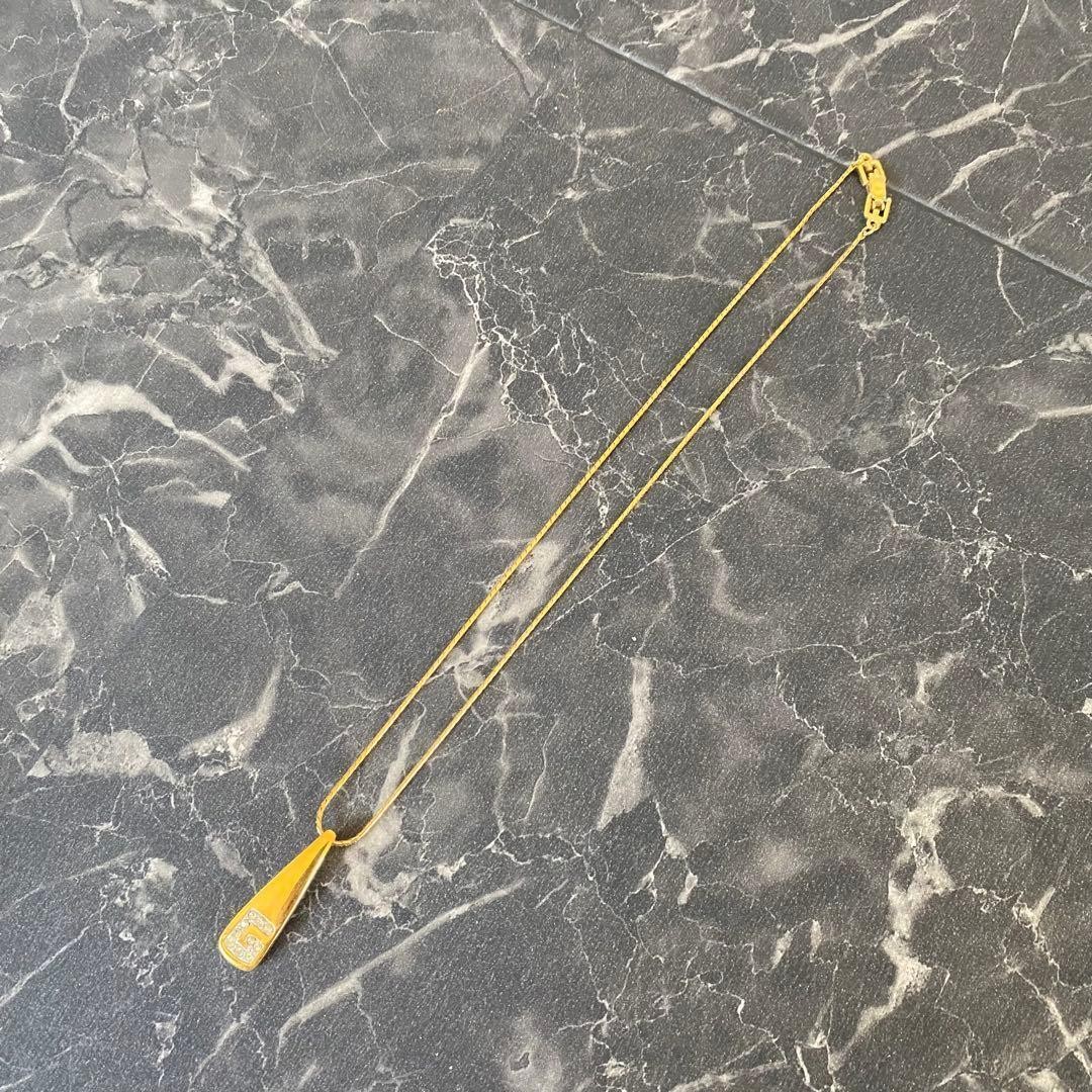 Givenchy Necklace Triangular Plate Rhinestone G L… - image 7