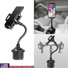 Adjustable Car Cup Holder Phone Mount Flexible Cradle for iPhone Samsung Android