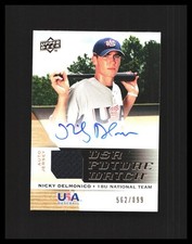 2009 Nicky Delmonico Patch Auto Upper Deck USA Future Watch #UFWA-27 White Sox 