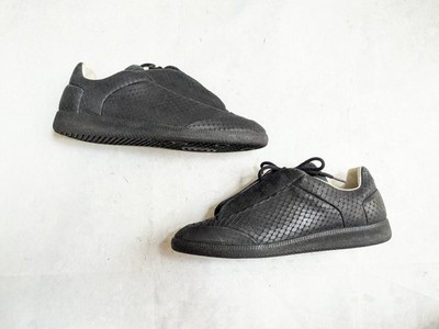 Maison Margiela Future Black Men 13 46 Low Tops Sneakers Snake Leather Lace Up