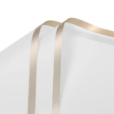 10 Sheets Gold Edge Flower Wrapping Paper 22.8 inch Waterproof Floral White