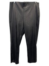 Old Navy Skinny Pants Size 18 Extra High Rise Faux Leather Flat Front Black NEW