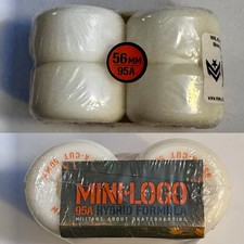 Mini Logo Wheels A-Cut "2" 56mm 101a - White (One set of 4)