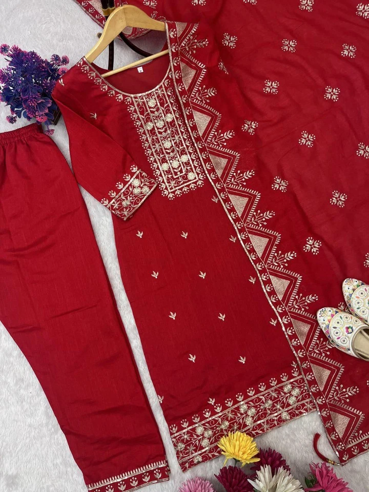 Designer Indian Wedding Dress Pakistani Bollywood Top Pent New Party Wear - Image 3 of 4