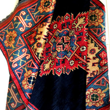 Carpet Afghan Turkmen Kazak blue hand knotted Oriental rug tapis alfombra blue