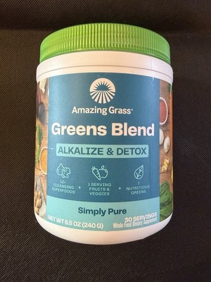 Amazing Grass Greens Blend Alkalize /Detox Simply Pure 8.5 Oz