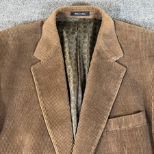 Lauren Ralph Lauren Mens Brown Corduroy Blazer Sport Coat 42L 2-Button Cotton