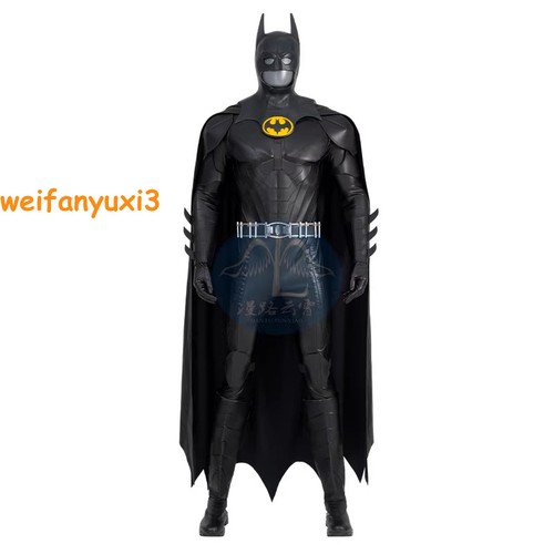 Michael Keaton Batman Cosplay Costume Outfit Men Halloween Cloak Mask Shoes New - Picture 5 of 24