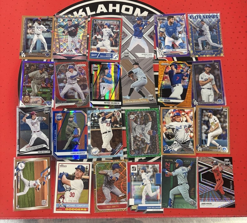 (24) Los Angeles Dodgers Assorted Serial Numbered Card Lot