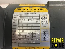 1/3 HP 1800 RPM 56CY FR BALDOR 3 PHASE MOTOR NEW *LIQUIDATION*