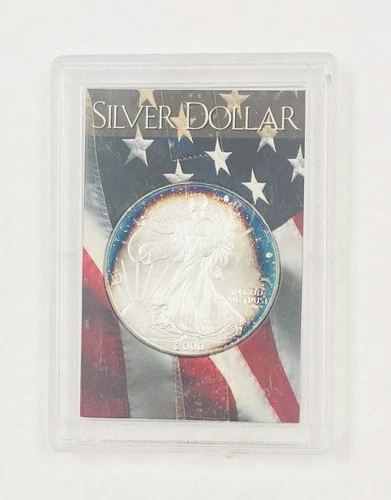 2000 US Mint Fine .999 American Silver Eagle 1oz Toned Bullion Coin ~ NO RESERVE