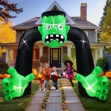 9FT Tall Halloween Inflatables Archway Frankenstein Outdoor Decoration, Blow Up