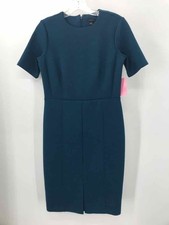 Pre-Owned Ann Taylor Blue Size 2P Knee Length Short Sleeve Dress