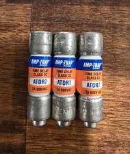 Lot of 3 Ferraz Shawmut Amp Trap ATDR7 Time Delay Class CC Fuse 7 Amp 600V 