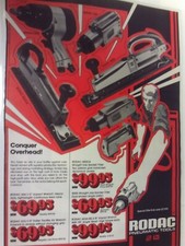 1974 RODAC PNEUMATIC TOOLS  PRINTED  Vintage Ad LAMINATED