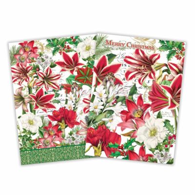 Set / 2 Michel Design Works Cotton Kitchen Towels Merry Christmas - NEW