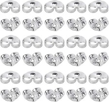 30pcs/15 Pairs 925 Sterling Silver Earring Backs Replacement Secure Ear Locking