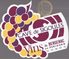 AUTOCOLLANTS. Vin. CAVE de SIGOULES à Bergerac