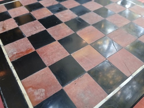 Tablero de ajedrez de mármol marrón negro hecho a mano en India vintage Asia E - Imagen 4 de 6