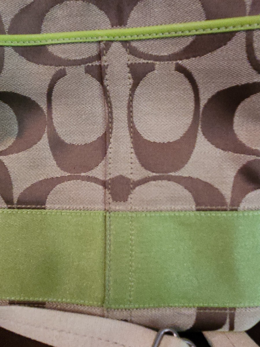Coach Signature Crossbody Bag Lime Green Details | eBay