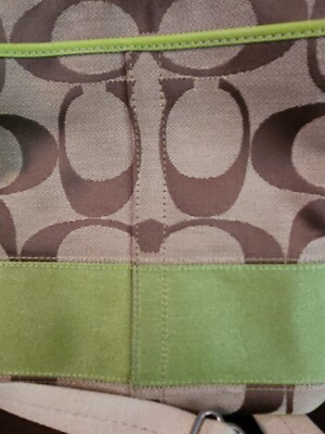 Coach Signature Crossbody Bag Lime Green Details | eBay