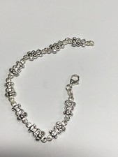 925 Sterling Silver Teddy Bear Link Bracelet 8.1 Grams 7 Inches GS 